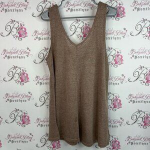 Seductions mini dress tank top Vneck Elegant Tan Sleeveless Tank Top